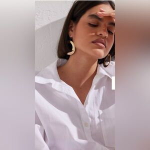 NWT Anthropologie Textured Circular Earrings in 14K Gold Plated